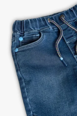 Pantaloni in denim a maglia per neonato di colore blu