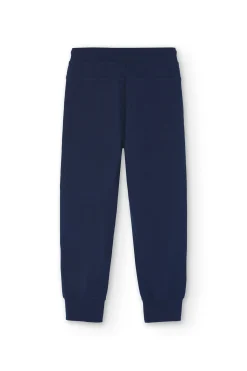 Pantaloni in felpa da bambino in blu marino