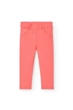 Pantaloni in felpa per bambina in colore rosso