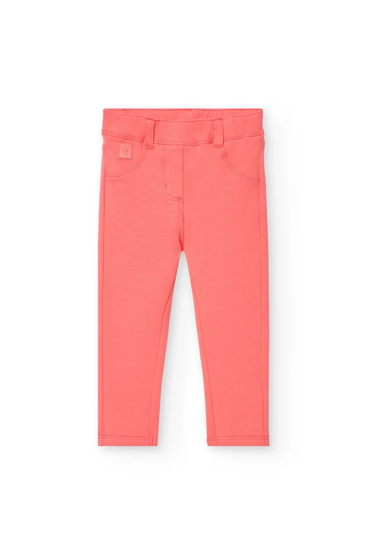 Pantaloni in felpa per bambina in colore rosso