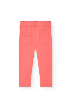 Pantaloni in felpa per bambina in colore rosso