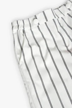 Pantaloni in maglia per bambina a righe in bianco e nero