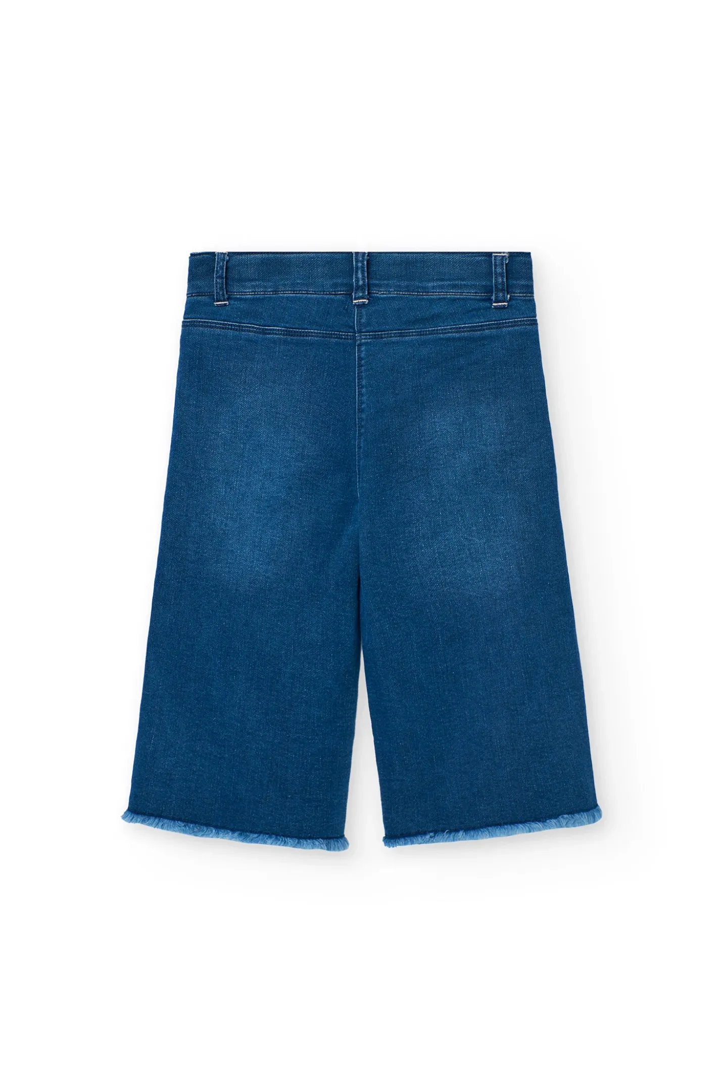Pantaloni in maglia per neonata in colore blu con ricamo