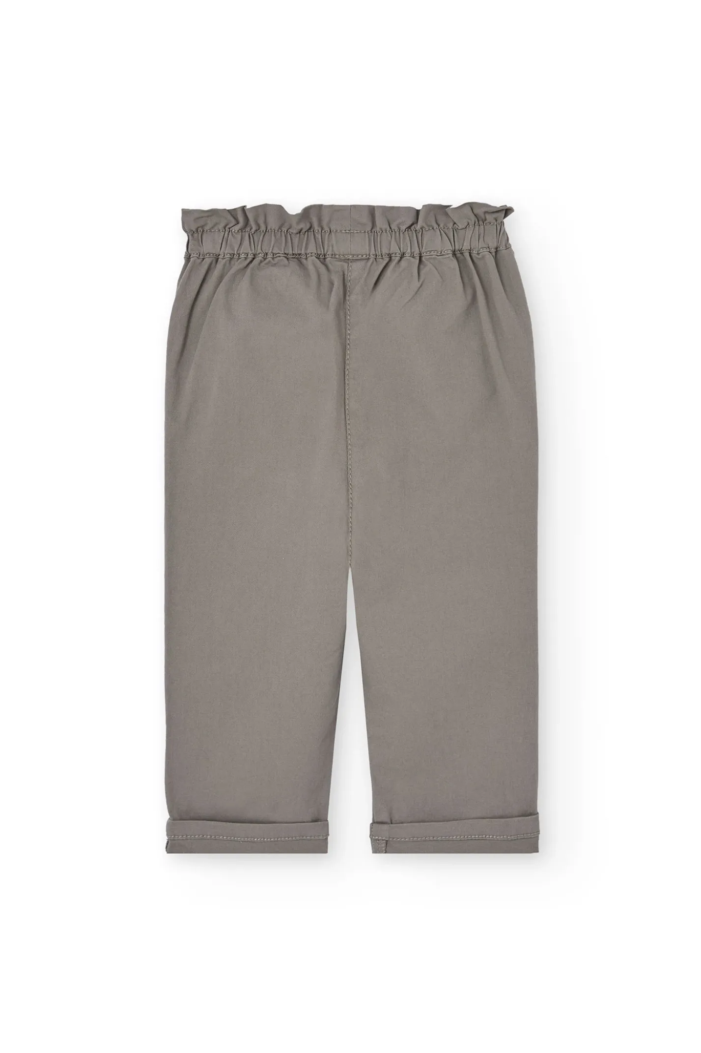 Pantaloni in popeline per bambina in color marrone