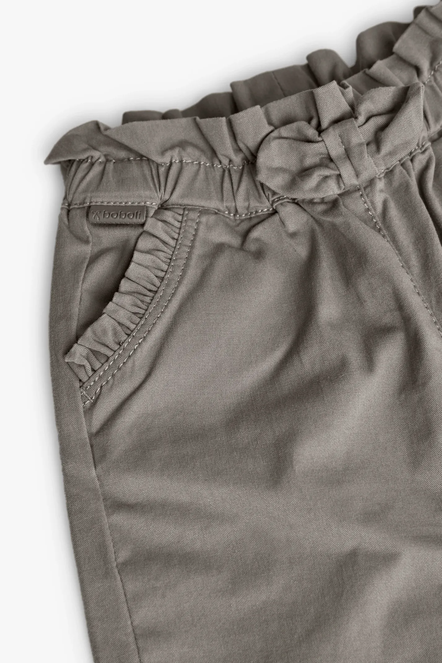 Pantaloni in popeline per bambina in color marrone