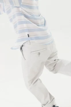 Pantaloni in raso elasticizzato per neonato in bianco