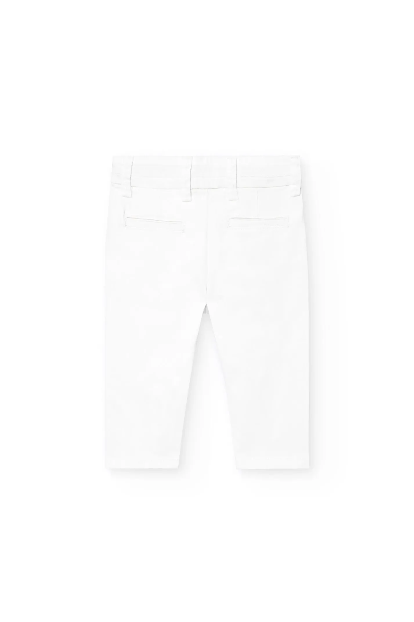 Pantaloni in raso elasticizzato per neonato in bianco