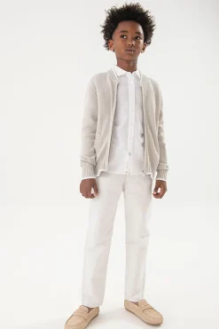 Pantaloni in raso per bambino di colore bianco
