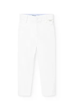Pantaloni in raso per bambino di colore bianco