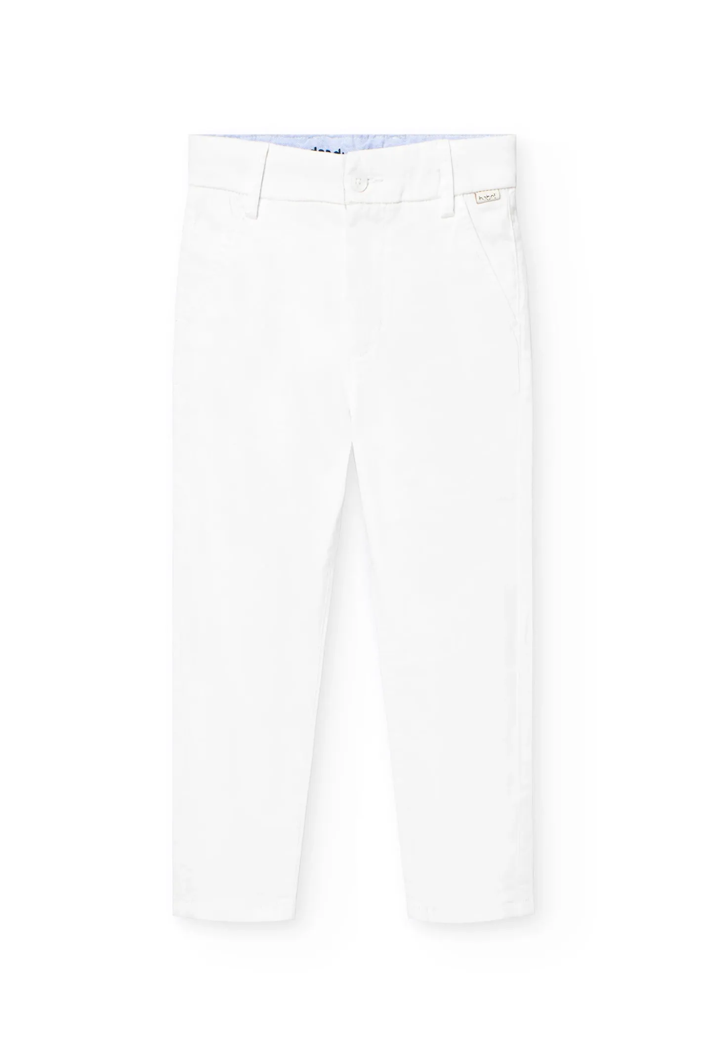 Pantaloni in raso per bambino di colore bianco