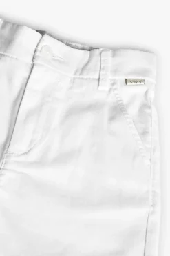 Pantaloni in raso per bambino di colore bianco