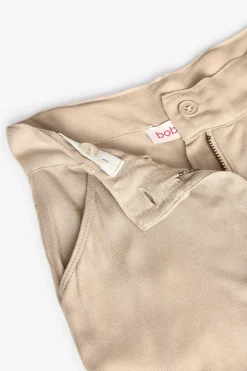 Pantaloni in twill per bambina di colore beige