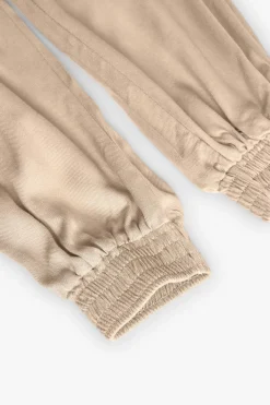 Pantaloni in twill per bambina di colore beige