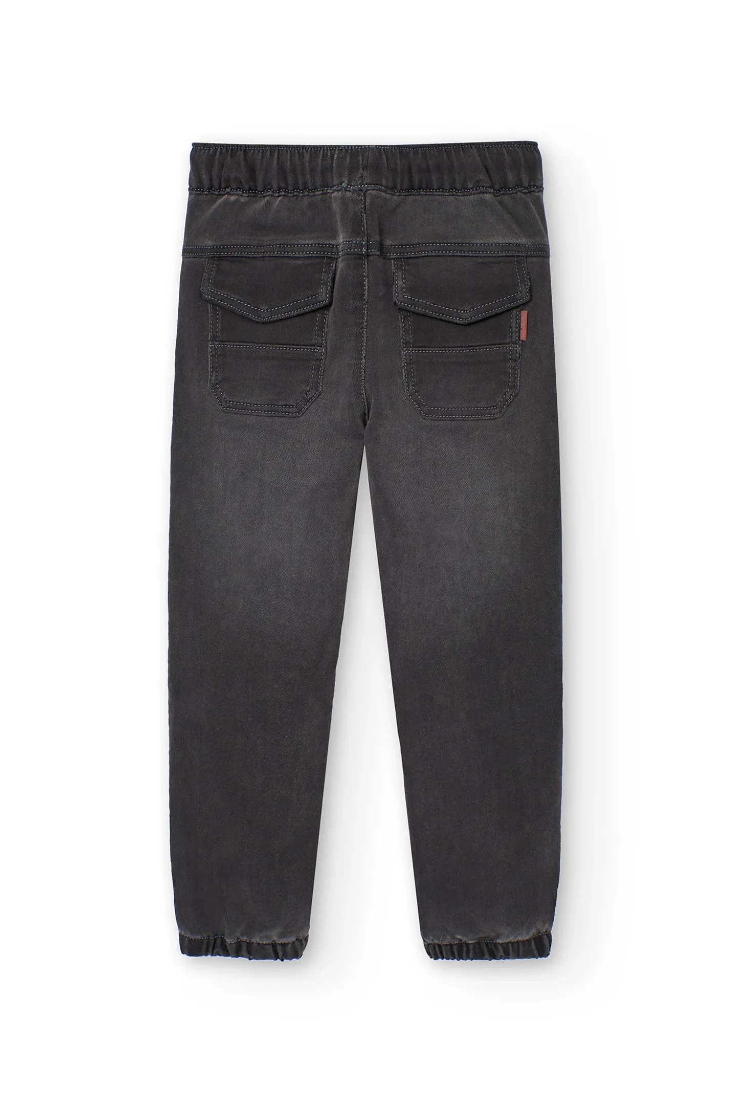 Pantaloni jogger in denim per bambino di colore grigio