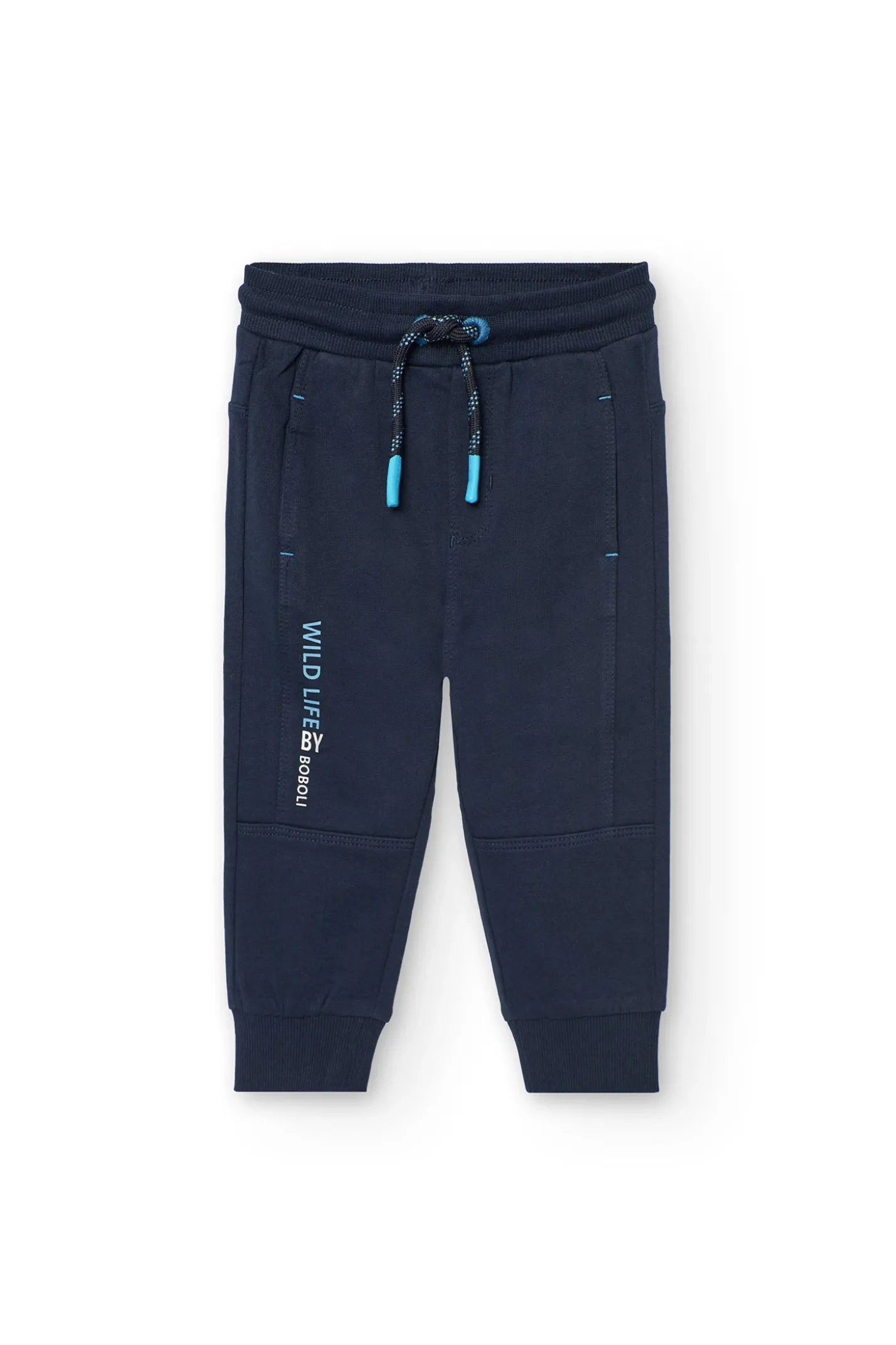 Pantaloni jogging in felpa per bambino in blu marino