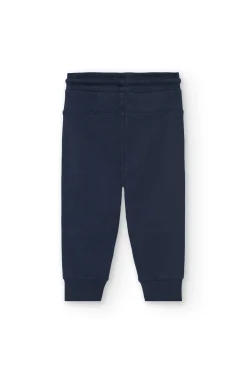 Pantaloni jogging in felpa per bambino in blu marino