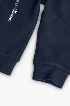 Pantaloni jogging in felpa per bambino in blu marino