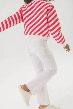 Pantaloni svasati da bambina di colore bianco