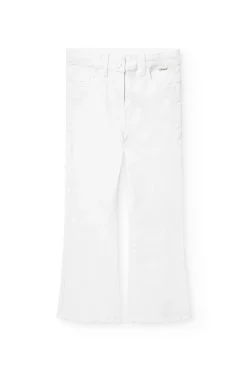Pantaloni svasati da bambina di colore bianco