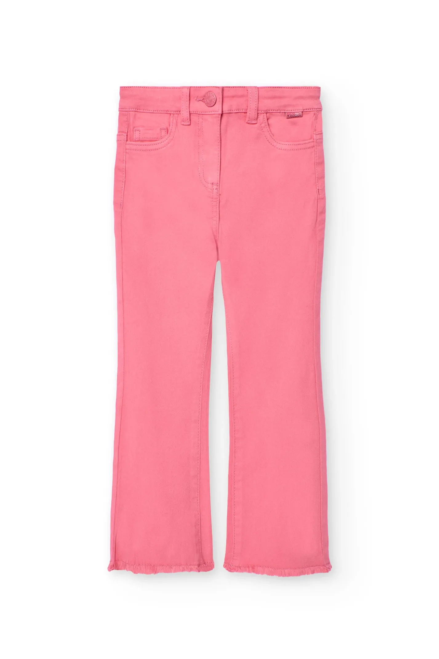 Pantaloni svasati per bambina in color fragola
