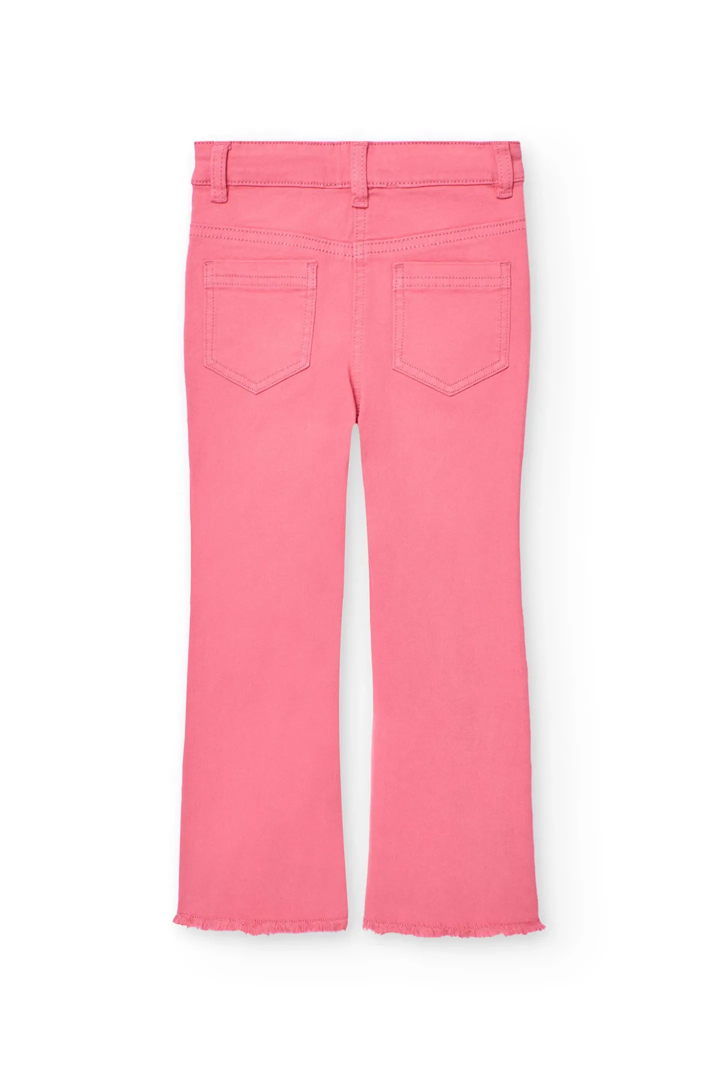 Pantaloni svasati per bambina in color fragola