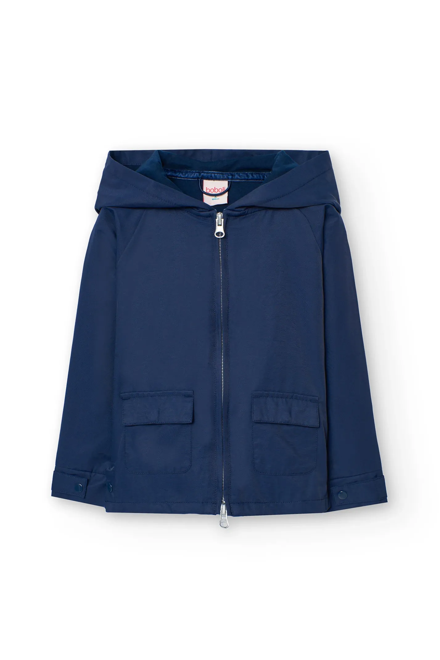Parka base in tessuto tecnico per bambina in blu navy