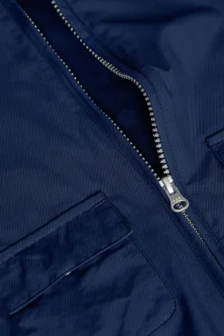 Parka base in tessuto tecnico per bambina in blu navy