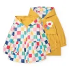Parka reversibile in maglia per neonata con stampa