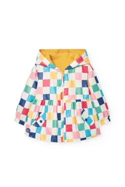 Parka reversibile in maglia per neonata con stampa