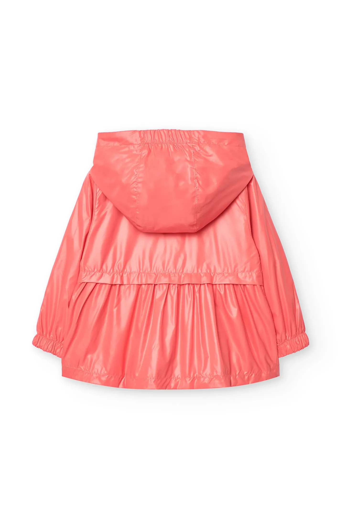Parka reversibile per bambina in colore rosso.