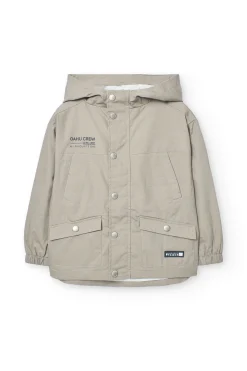 Parka tecnica a maglia per bambino di colore marrone