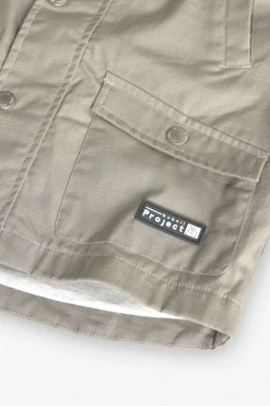 Parka tecnica a maglia per bambino di colore marrone