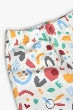 Pigiama a costine per bambina con stampa multicolore