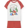 Pigiama corto in maglia per bambino di colore arancione