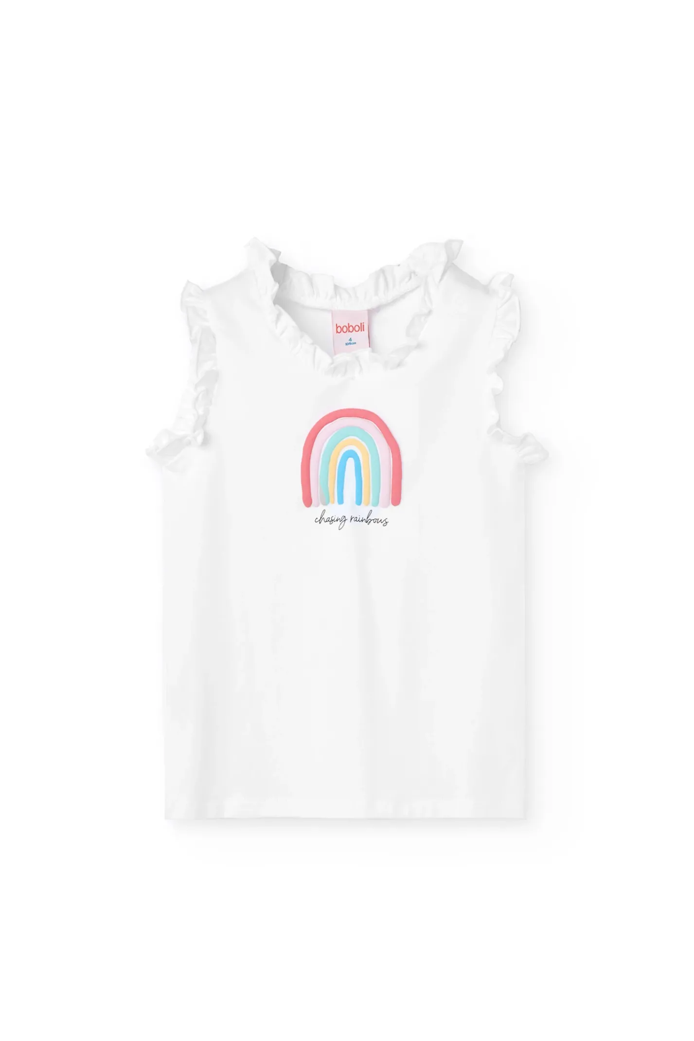 Pigiama di maglia senza maniche per bambina di colore bianco