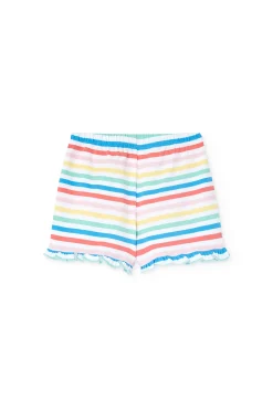 Pigiama di maglia senza maniche per bambina di colore bianco