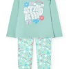 Pigiama in maglia per bambina di colore verde