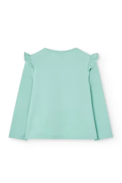 Pigiama in maglia per bambina di colore verde
