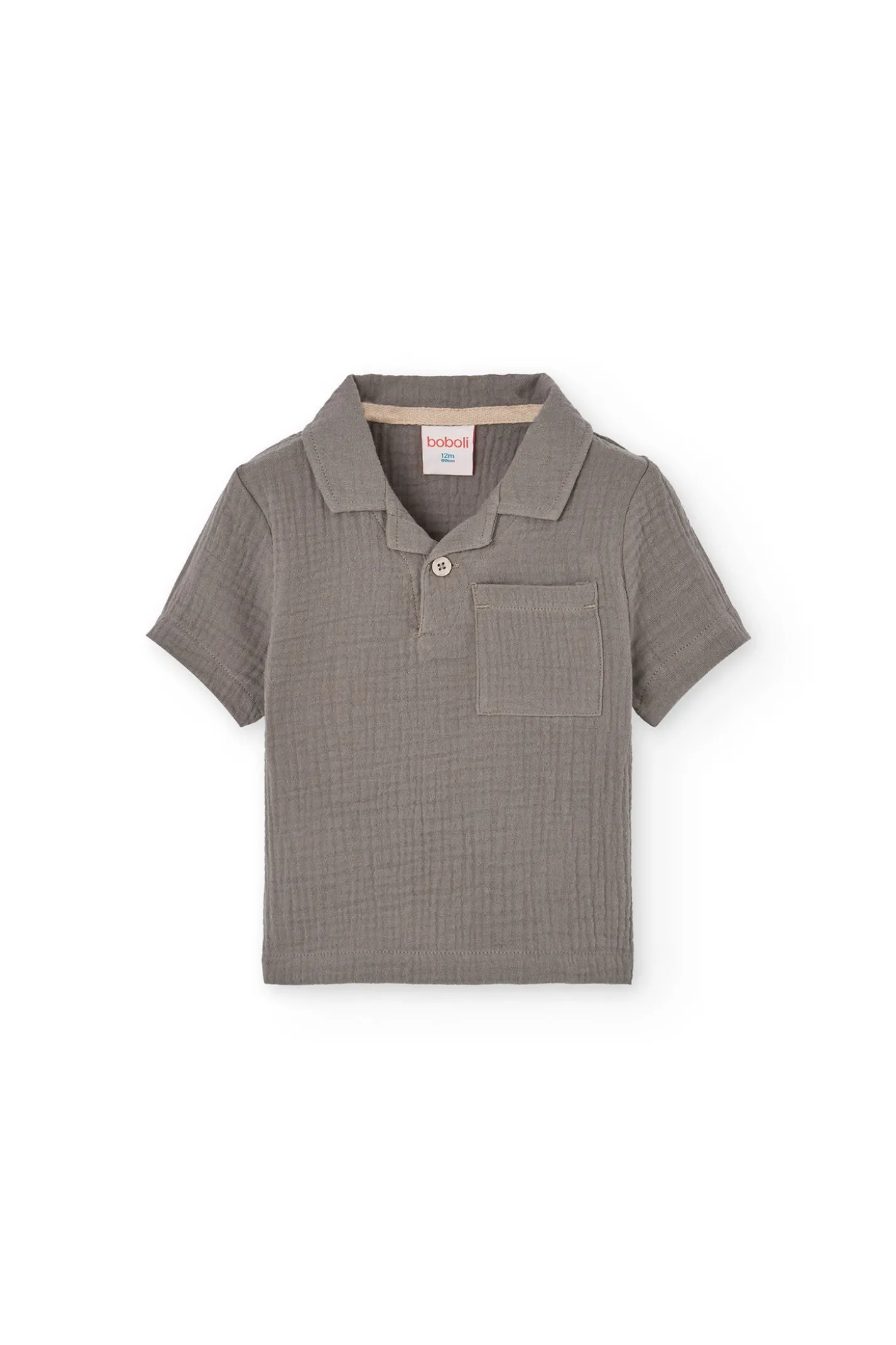 Polo in maglia per bambino in colore grigio scuro