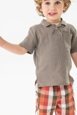 Polo in maglia per bambino in colore grigio scuro