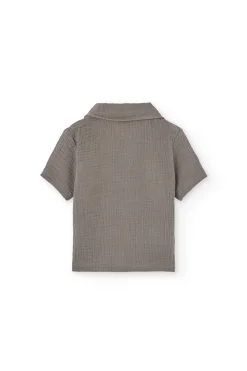 Polo in maglia per bambino in colore grigio scuro