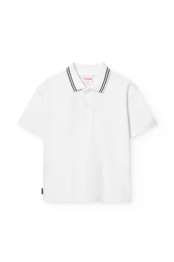 Polo in piqué da bambino colore bianco