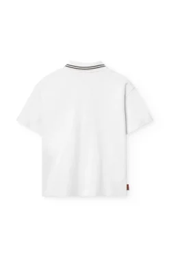 Polo in piqué da bambino colore bianco