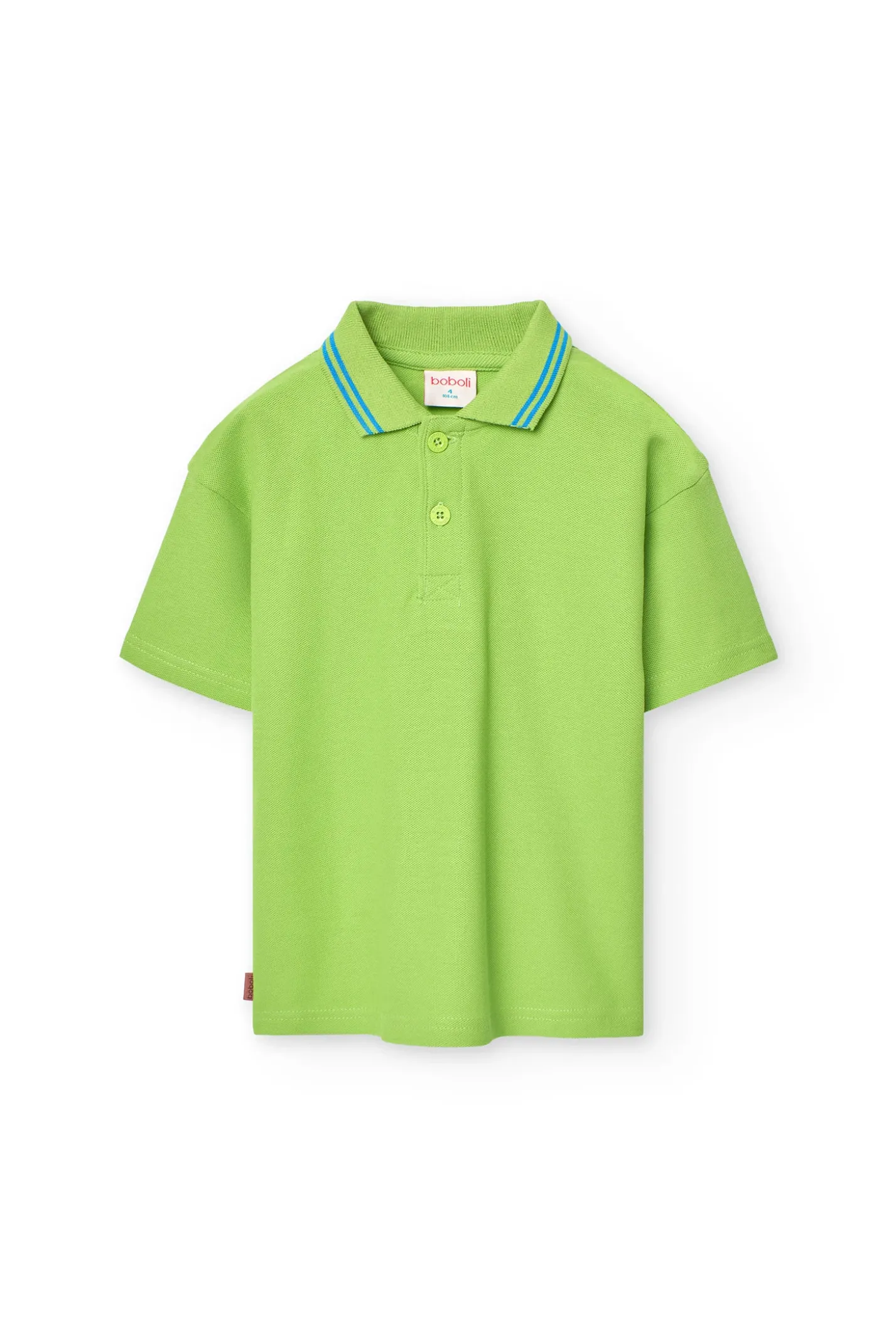 Polo in piqué per bambino di colore verde.