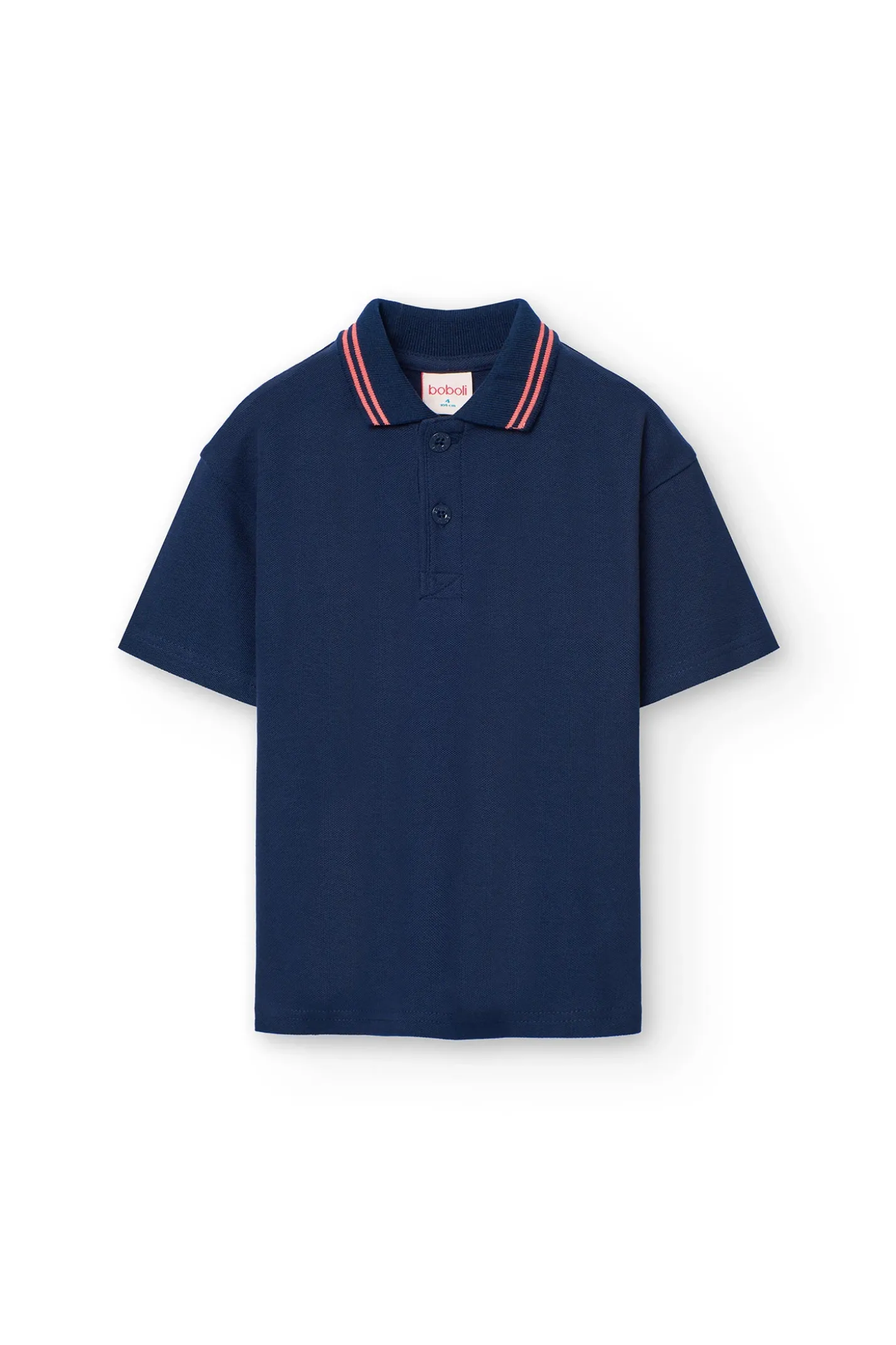Polo in piqué per bambino di colore blu navy