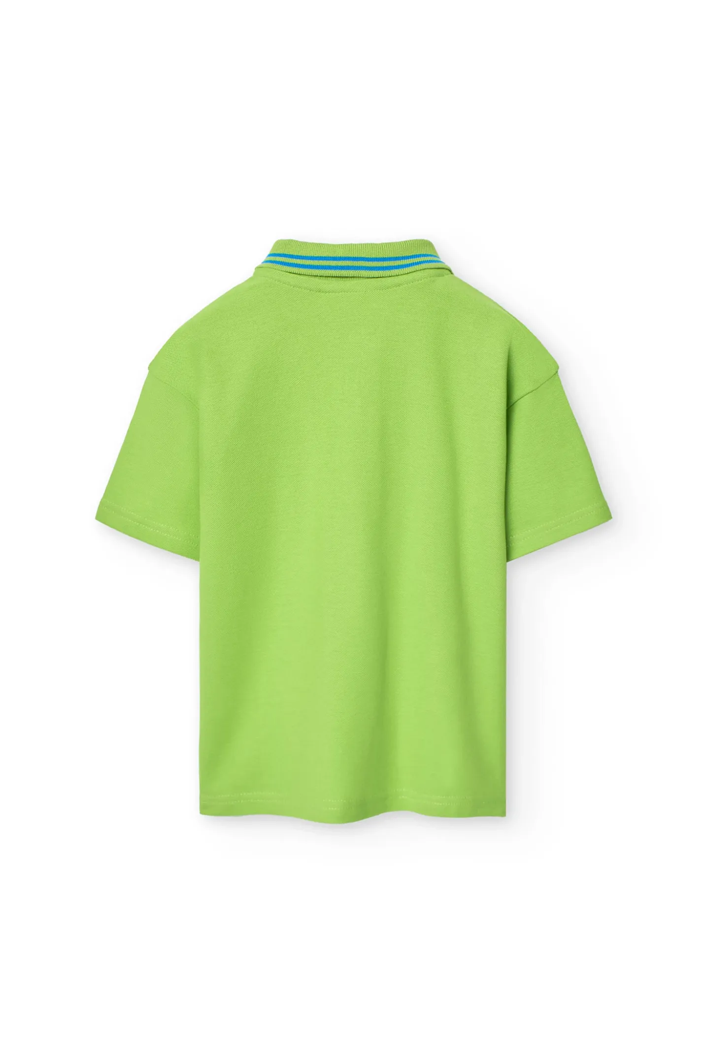 Polo in piqué per bambino di colore verde.