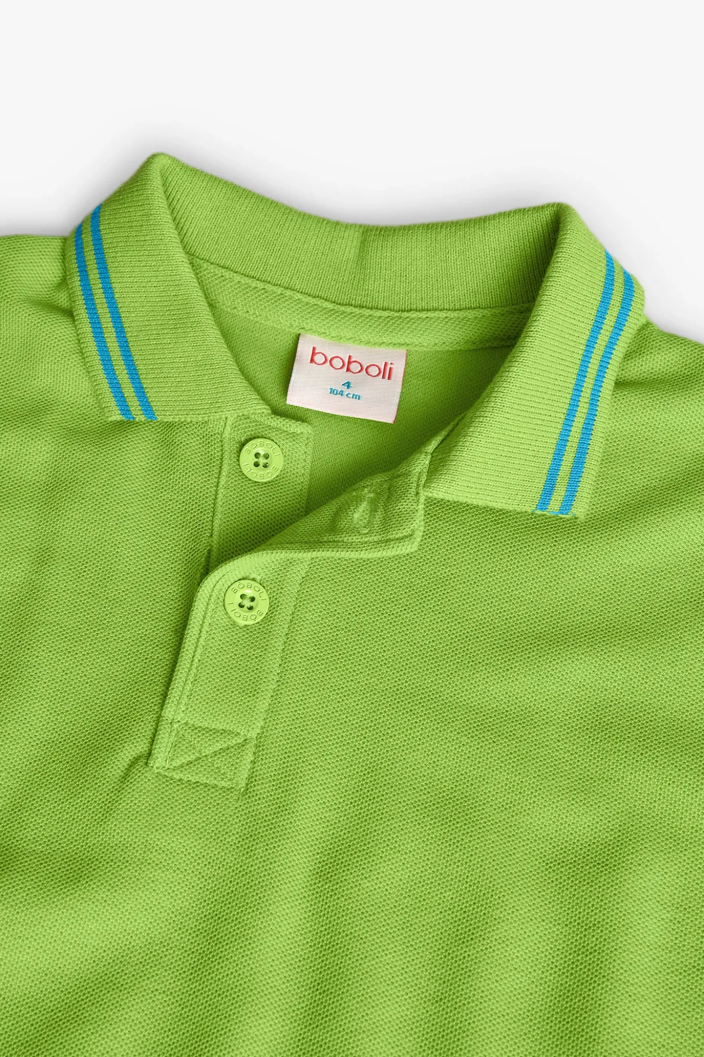 Polo in piqué per bambino di colore verde.