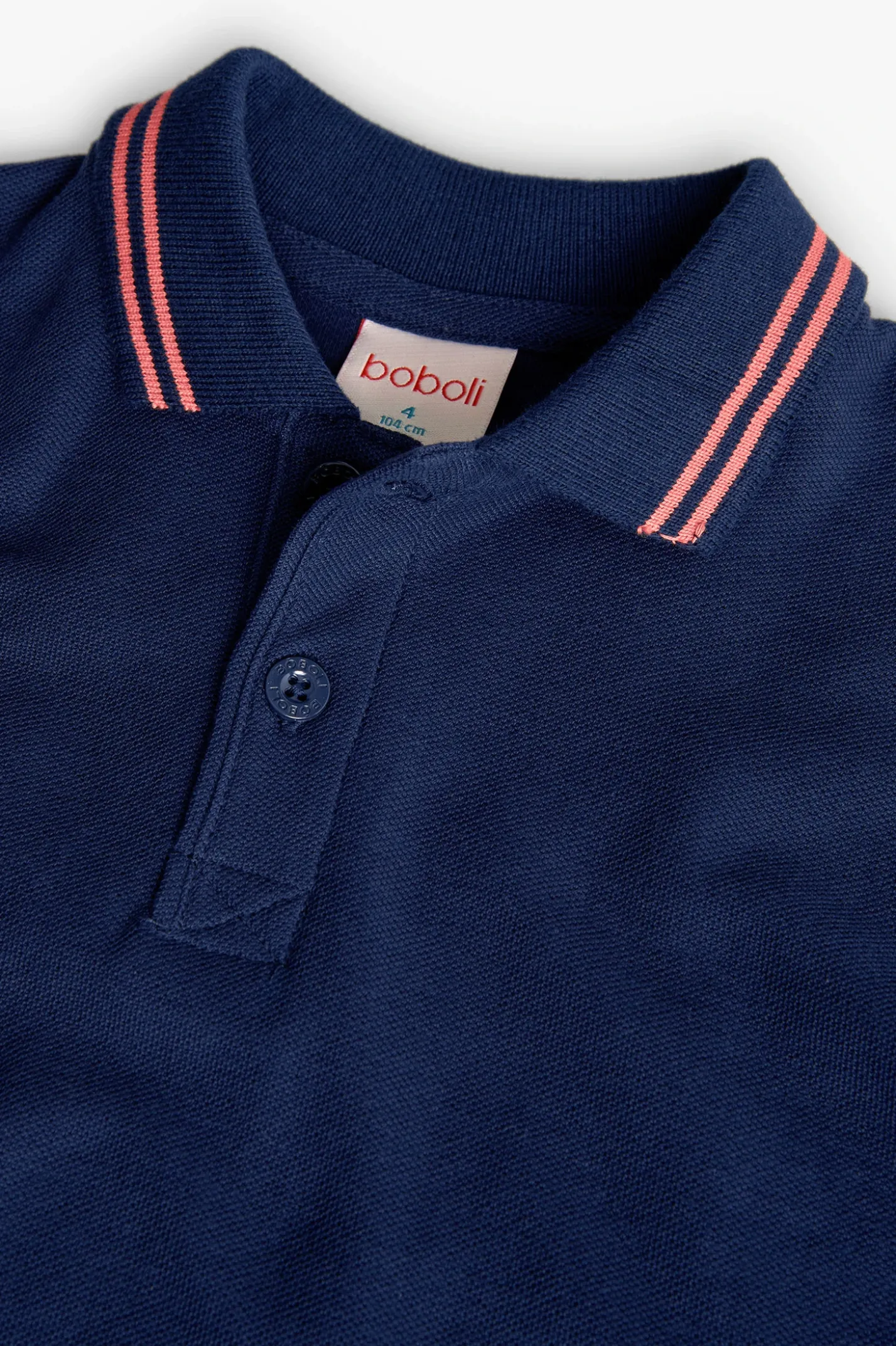 Polo in piqué per bambino di colore blu navy