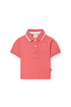 Polo in piqué per neonato di colore rosso