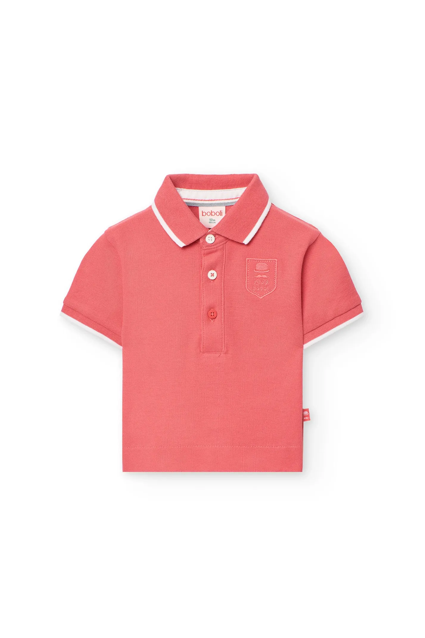 Polo in piqué per neonato di colore rosso